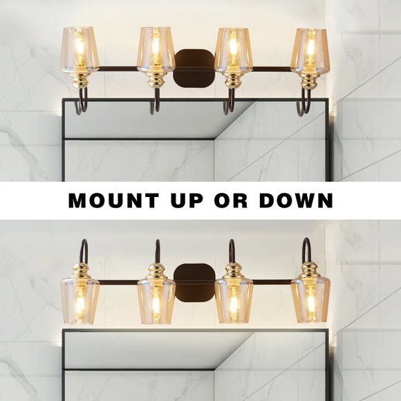 ExBrite 4-light Bathroom Gold Vanity Lights - Picture 8 of 8